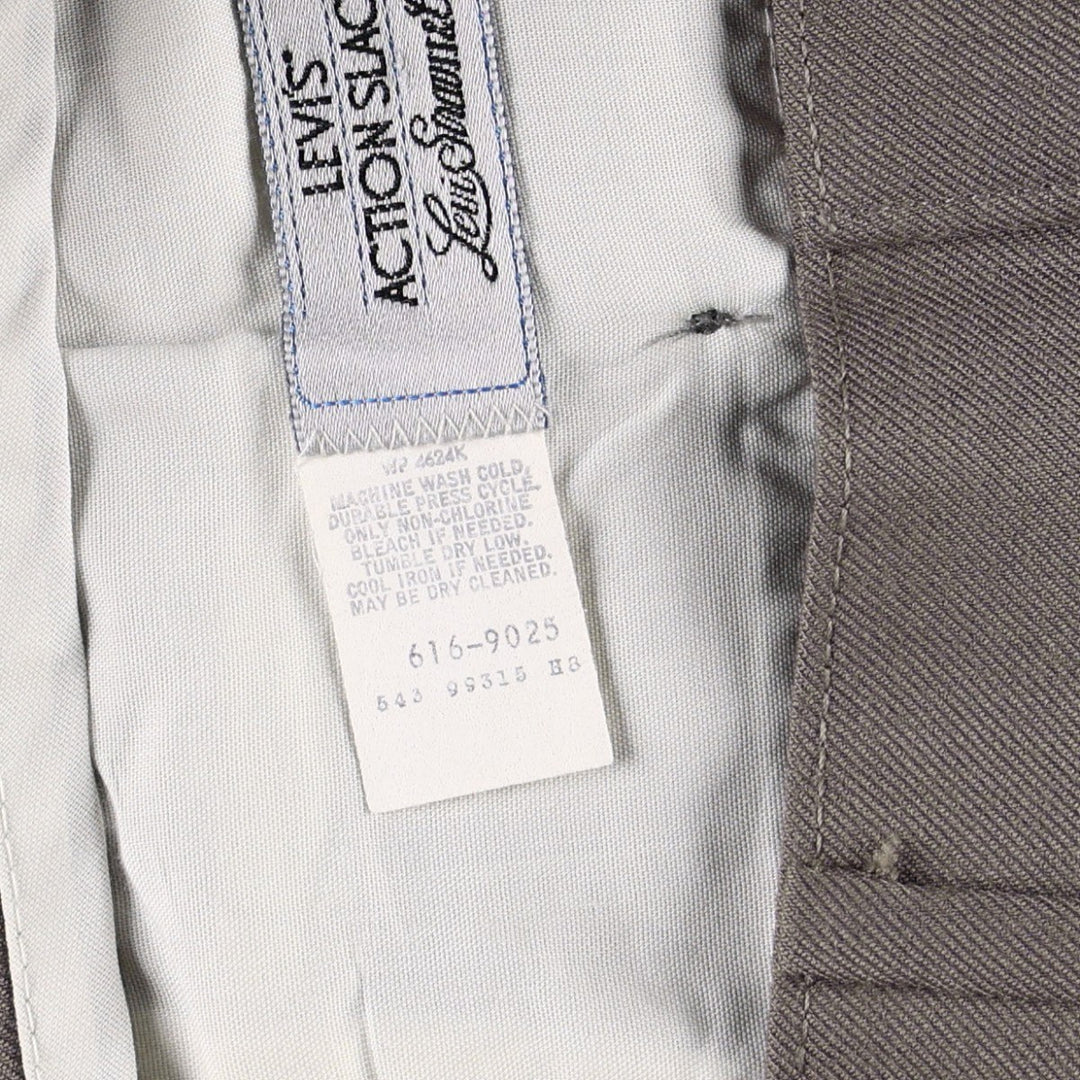 Vintage 80s-90'S Levi's Action Slacks, Men's Size 34 unclear gray type Vintage Second Hand