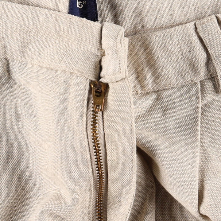 90'S Dockers Khakis Two-Pleat Linen x Cotton Trousers, Dominican Republic, Men's W34 (approx.), Vintage linen Beige type Vintage Second Hand