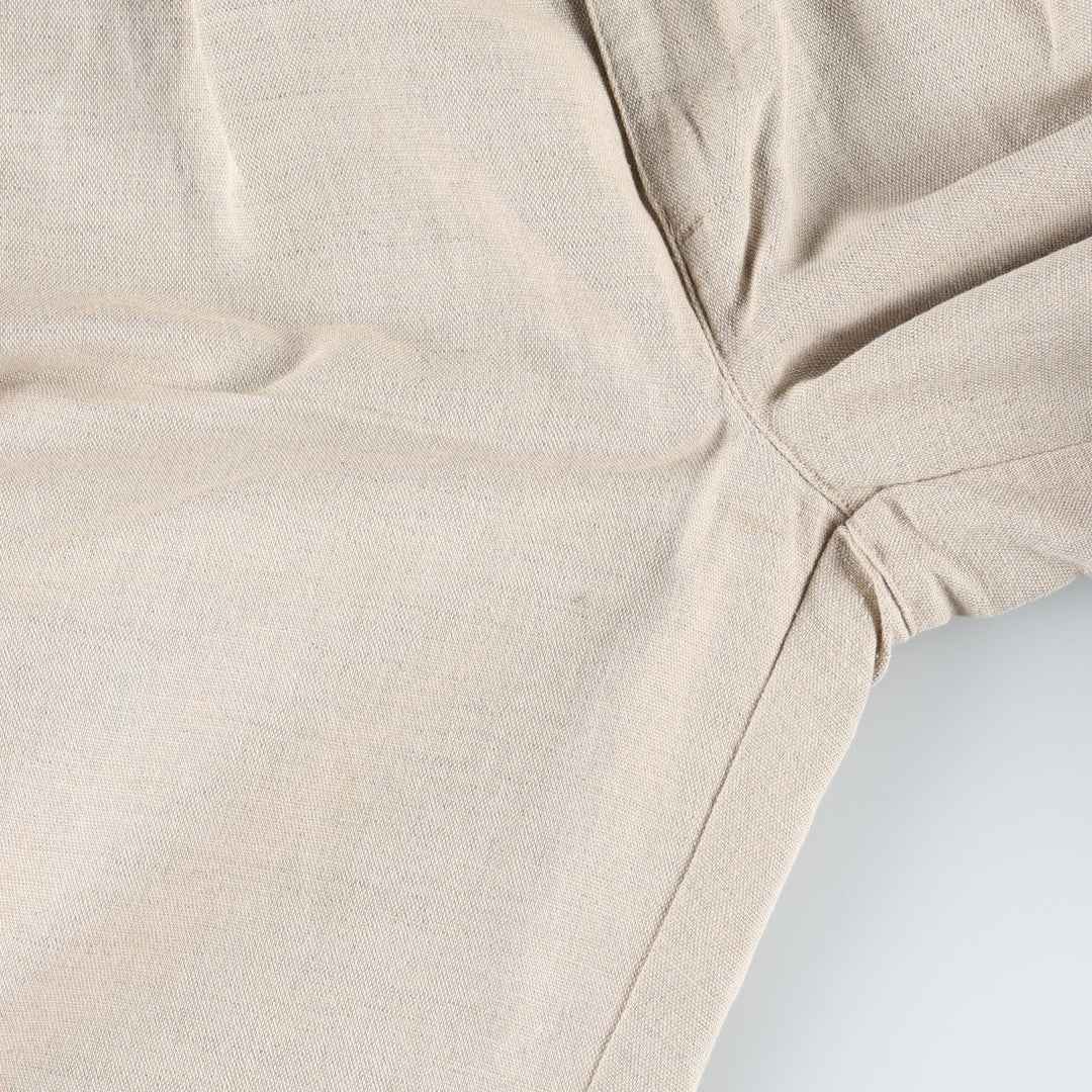 90'S Dockers Khakis Two-Pleat Linen x Cotton Trousers, Dominican Republic, Men's W34 (approx.), Vintage linen Beige type Vintage Second Hand