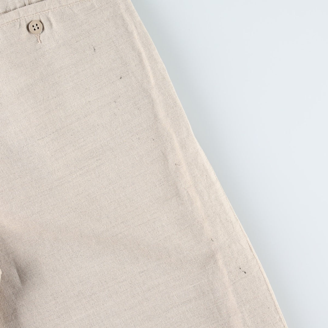 90'S Dockers Khakis Two-Pleat Linen x Cotton Trousers, Dominican Republic, Men's W34 (approx.), Vintage linen Beige type Vintage Second Hand