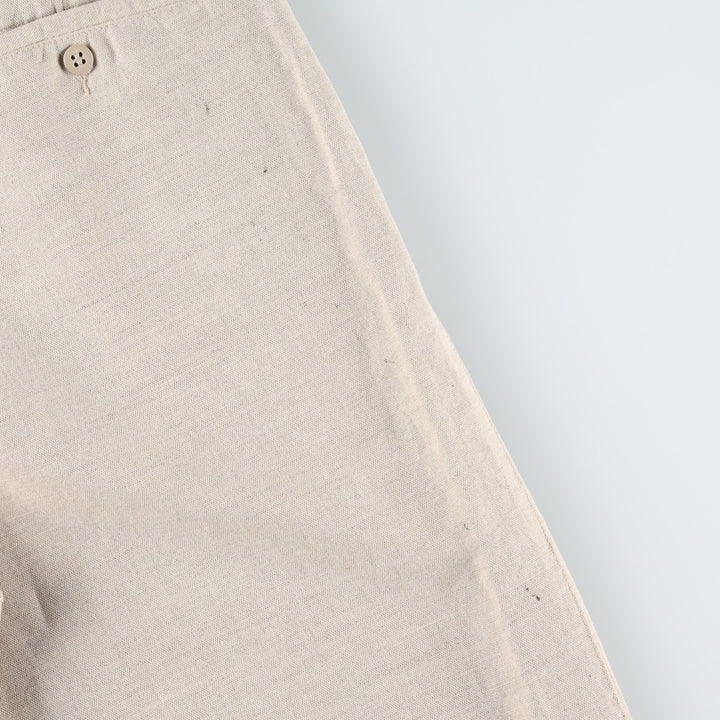 90'S Dockers Khakis Two-Pleat Linen x Cotton Trousers, Dominican Republic, Men's W34 (approx.), Vintage linen Beige type Vintage Second Hand