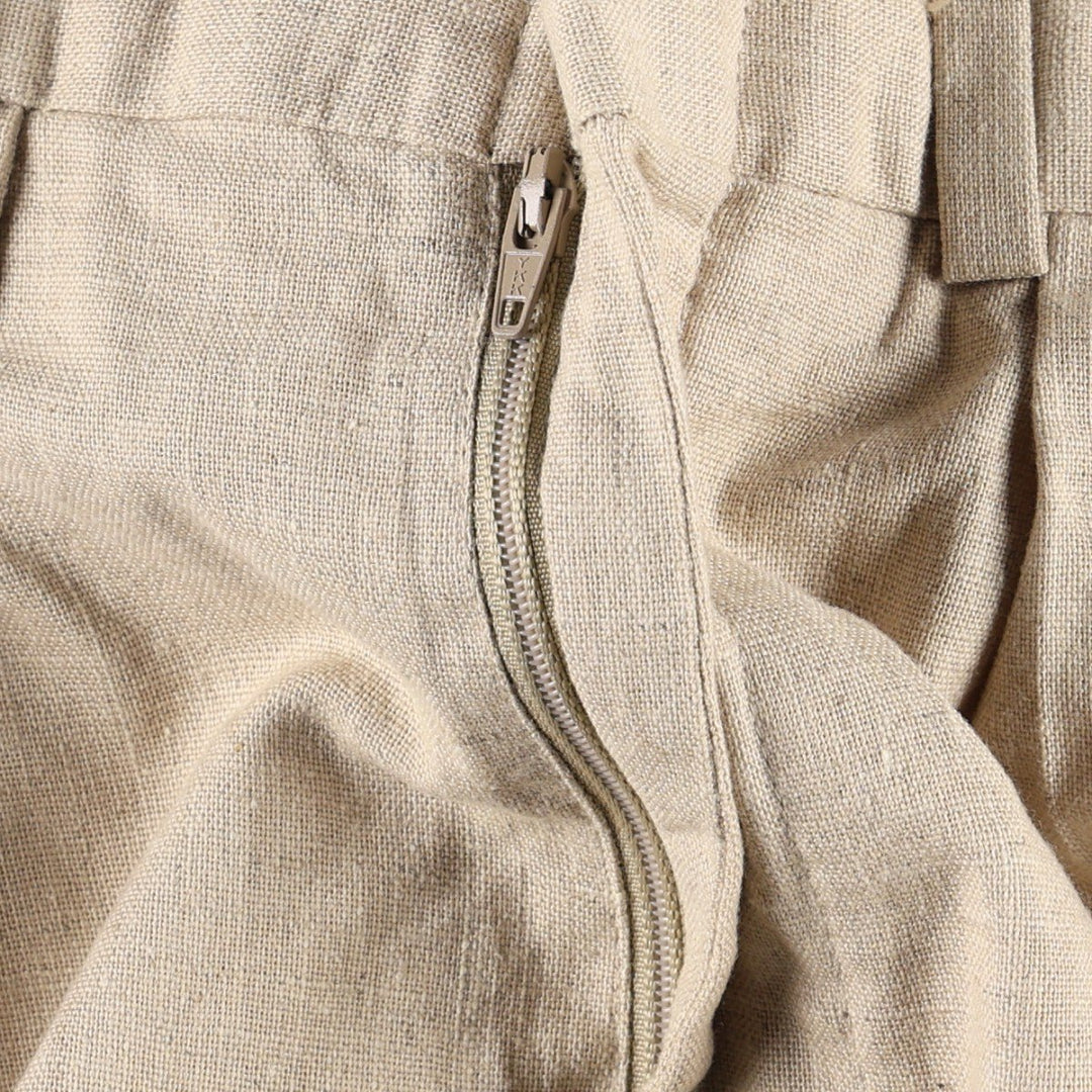 Two-pleat linen trousers, men's size W30 equivalent. unclear Beige type Vintage Second Hand