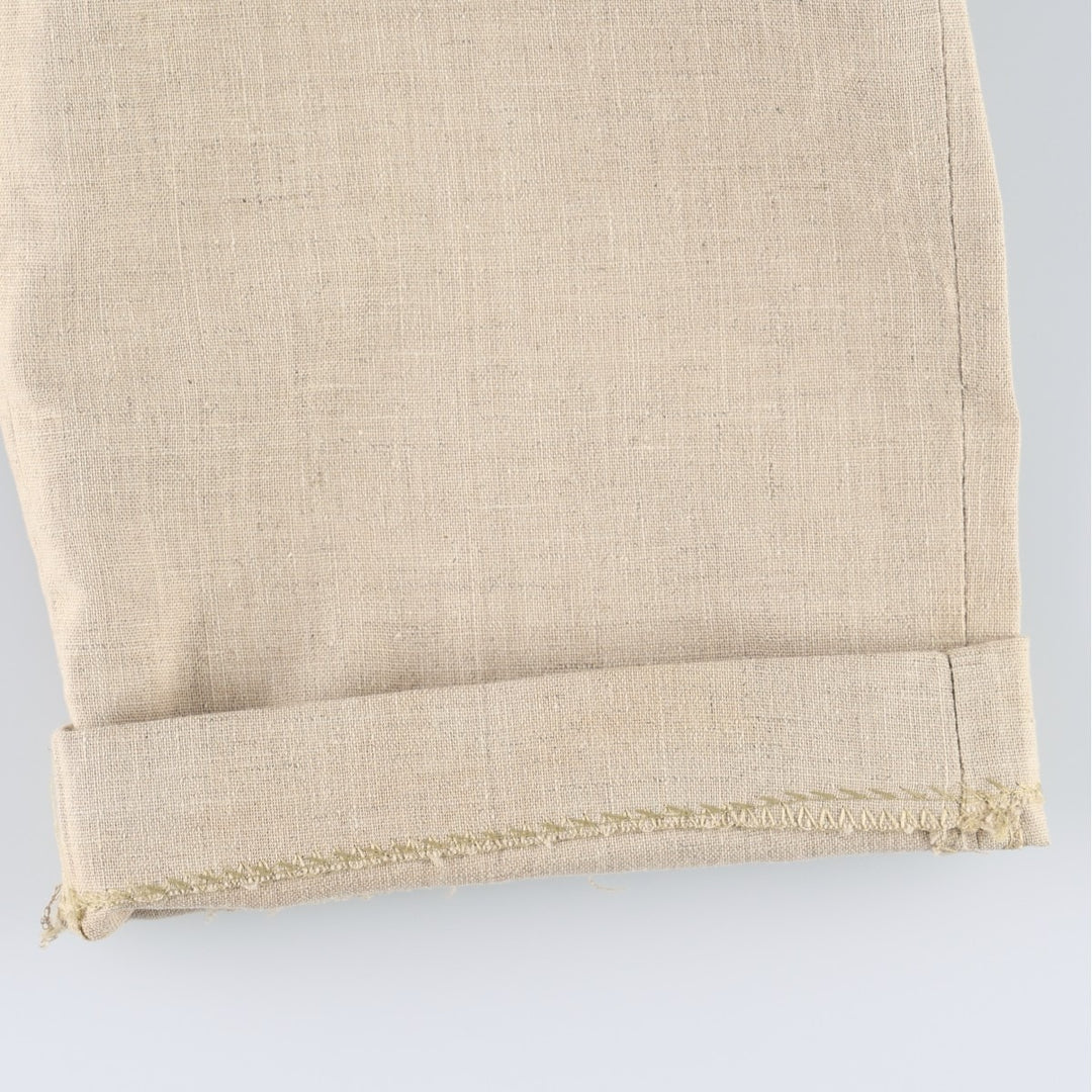 Two-pleat linen trousers, men's size W30 equivalent. unclear Beige type Vintage Second Hand