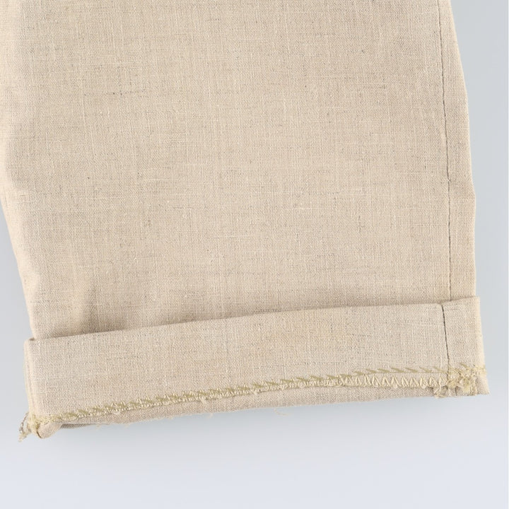 Two-pleat linen trousers, men's size W30 equivalent. unclear Beige type Vintage Second Hand