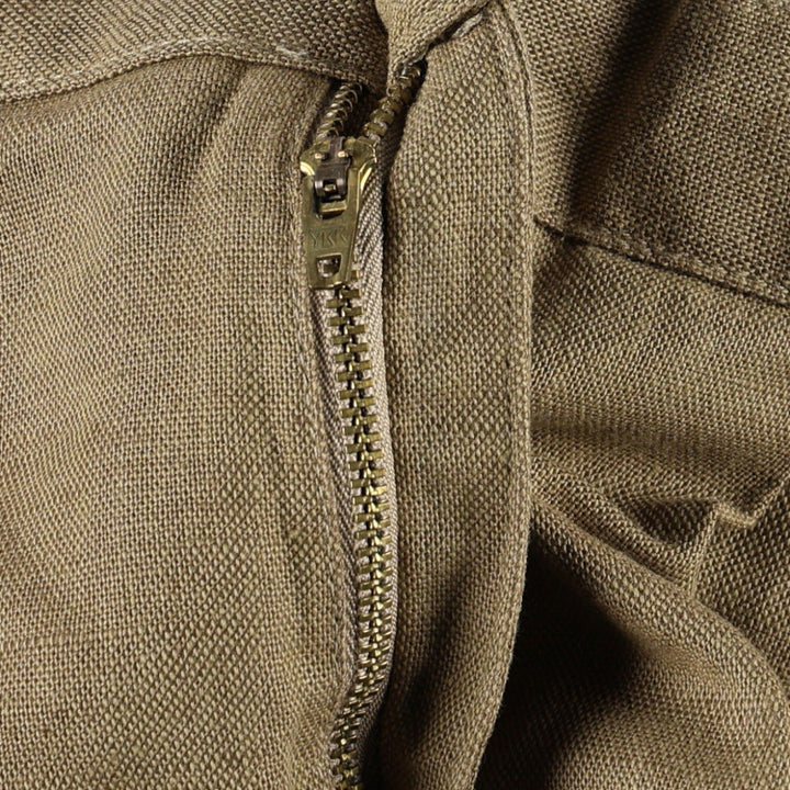 2000'S Dockers linen trousers, two-pleat, men's size W35 (approx.) linen Khaki type brown Vintage Second Hand