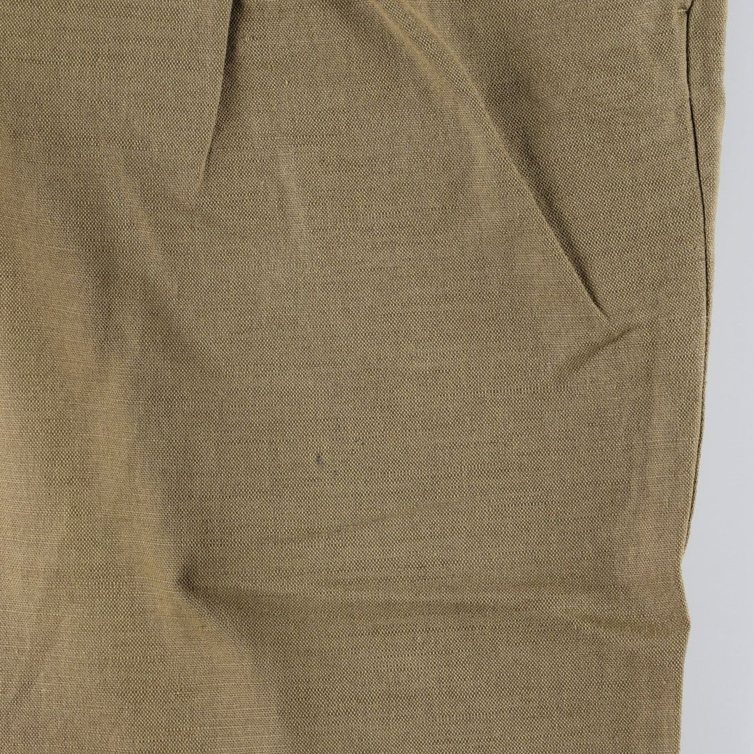 2000'S Dockers linen trousers, two-pleat, men's size W35 (approx.) linen Khaki type brown Vintage Second Hand