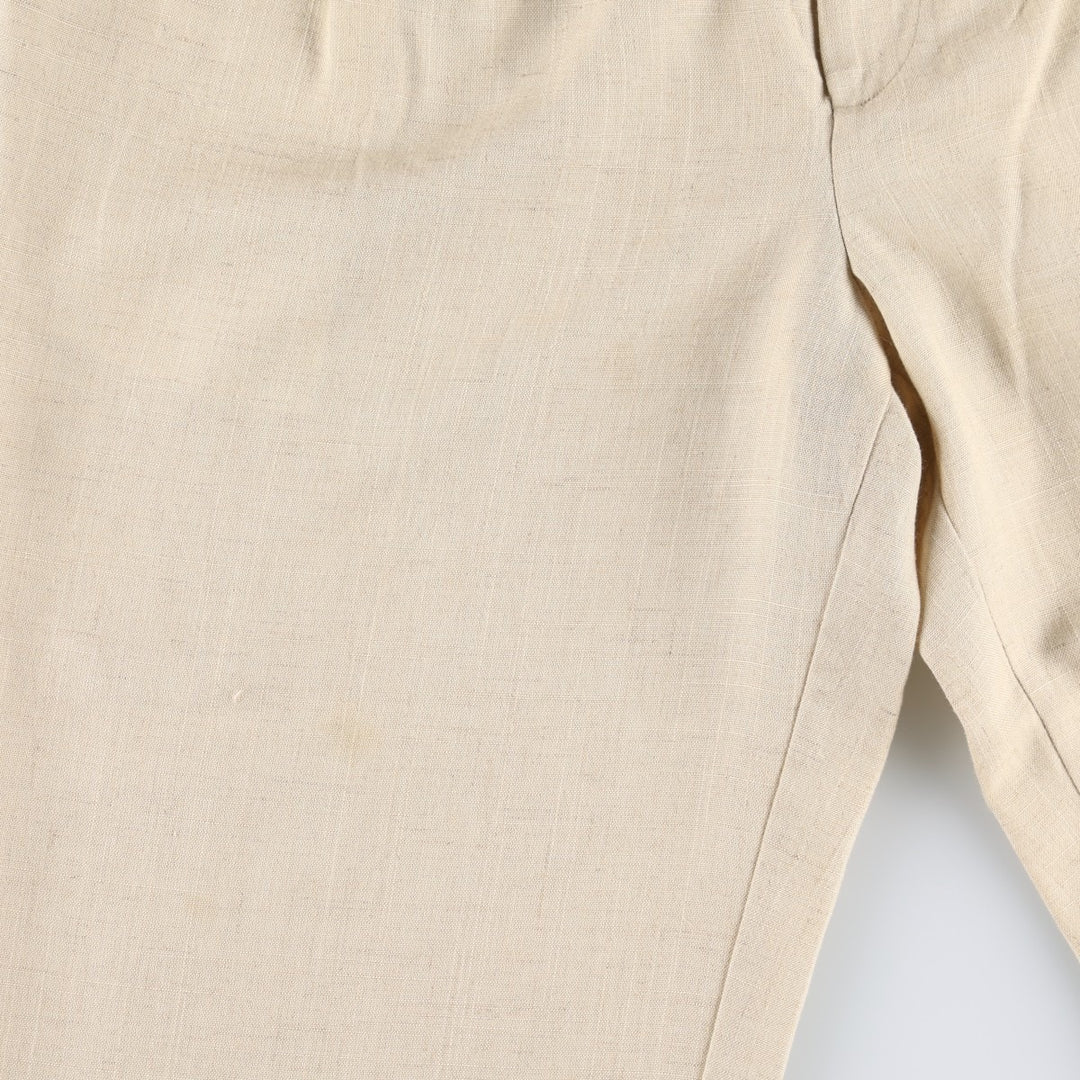 80'S Metrics Three-Pleat Slacks Pants, Made in USA, Men's Size W36 (approx.), Vintage unclear Beige type Vintage Second Hand