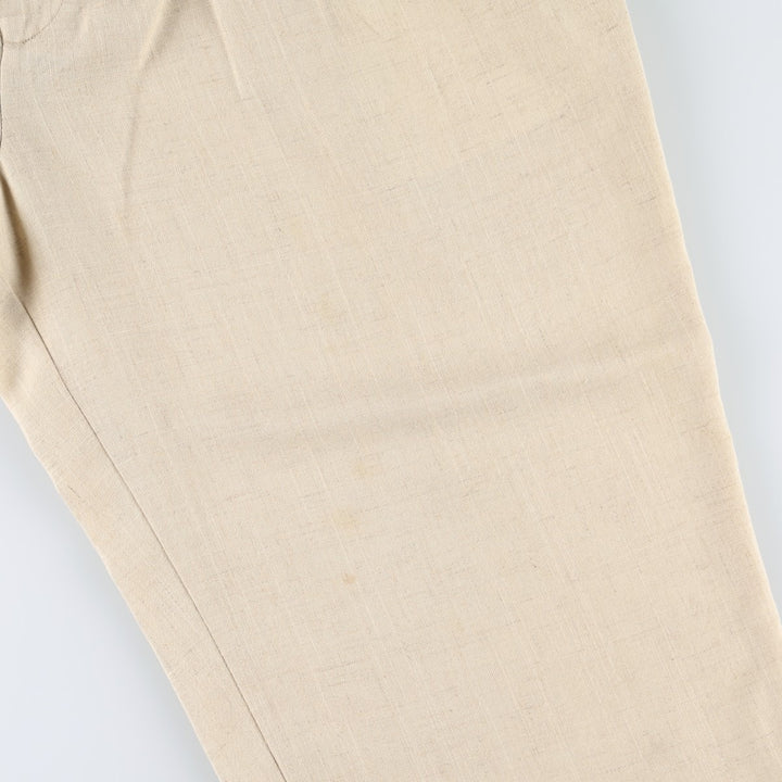 80'S Metrics Three-Pleat Slacks Pants, Made in USA, Men's Size W36 (approx.), Vintage unclear Beige type Vintage Second Hand