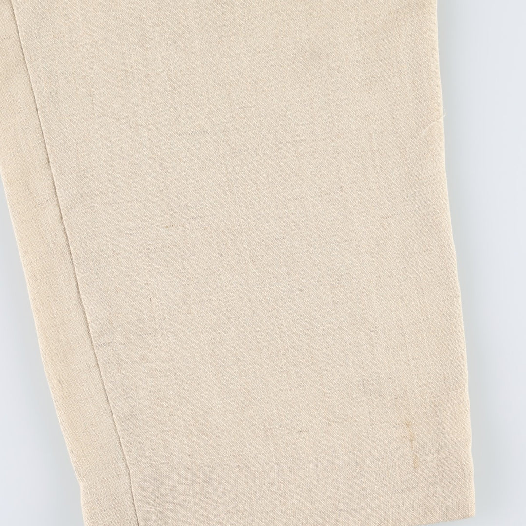 80'S Metrics Three-Pleat Slacks Pants, Made in USA, Men's Size W36 (approx.), Vintage unclear Beige type Vintage Second Hand
