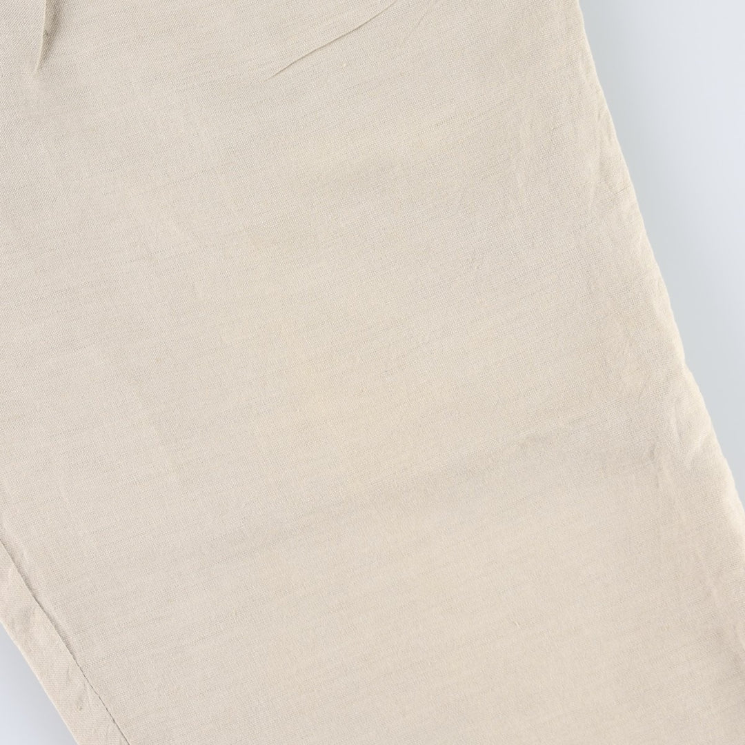 BRANDINI Two-Pleat Rayon x Linen Trousers, Men's W33 (approx.) linen beige type brown Vintage Second Hand