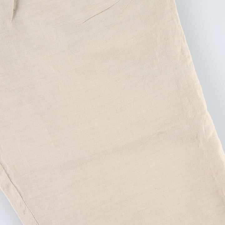 BRANDINI Two-Pleat Rayon x Linen Trousers, Men's W33 (approx.) linen beige type brown Vintage Second Hand