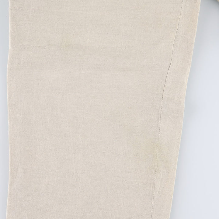BRANDINI Two-Pleat Rayon x Linen Trousers, Men's W33 (approx.) linen beige type brown Vintage Second Hand