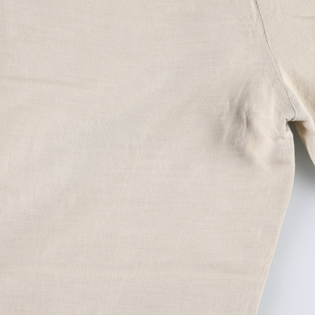 BRANDINI Two-Pleat Rayon x Linen Trousers, Men's W33 (approx.) linen beige type brown Vintage Second Hand