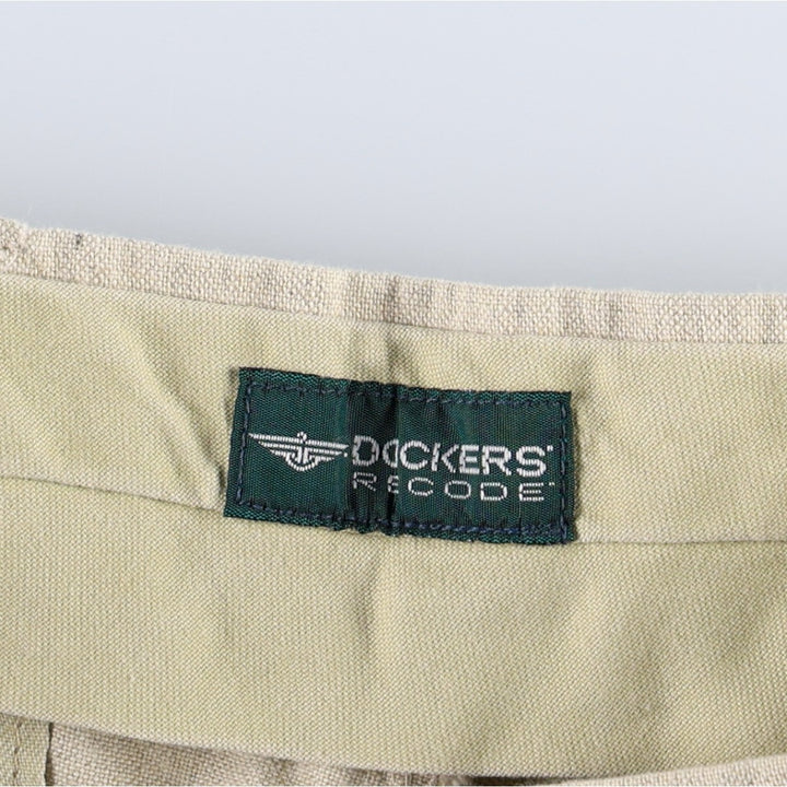 1990'S Dockers Record Two-Pleat Linen x Cotton Trousers, Men's W32 (approx.), Vintage linen Beige type Vintage Second Hand