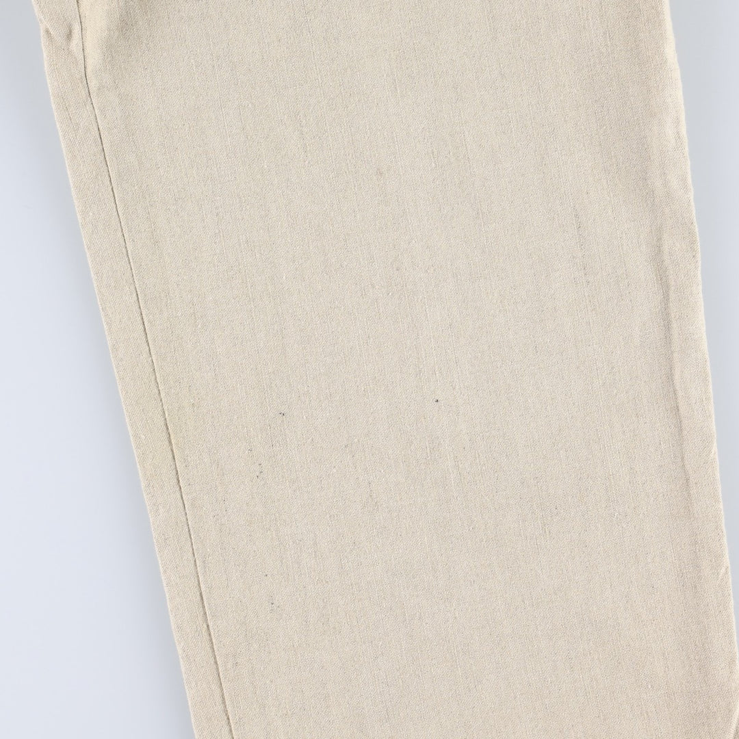 1990'S Dockers Record Two-Pleat Linen x Cotton Trousers, Men's W32 (approx.), Vintage linen Beige type Vintage Second Hand