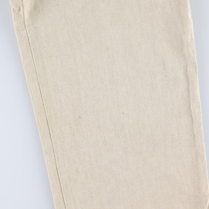 1990'S Dockers Record Two-Pleat Linen x Cotton Trousers, Men's W32 (approx.), Vintage linen Beige type Vintage Second Hand
