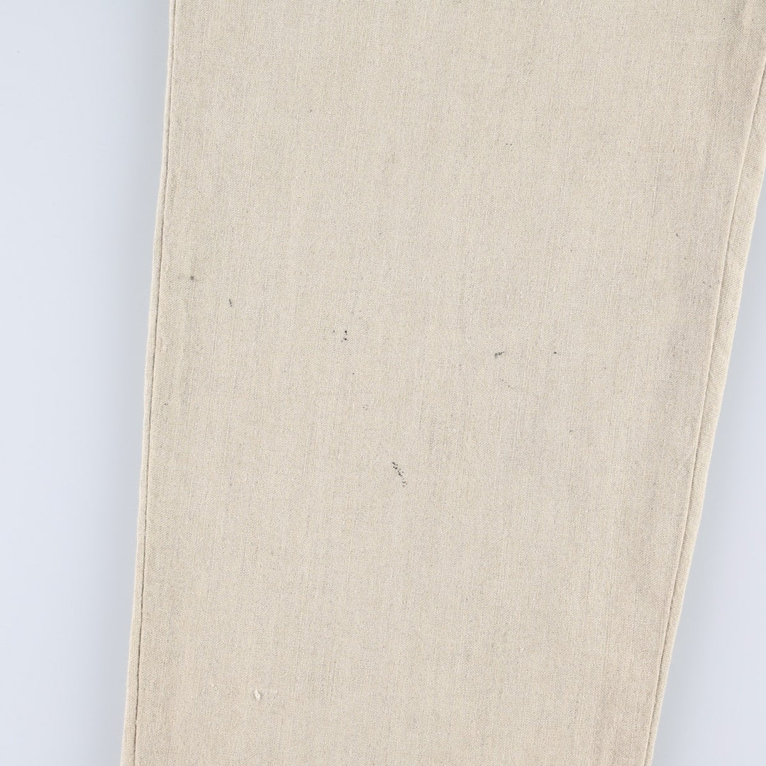 1990'S Dockers Record Two-Pleat Linen x Cotton Trousers, Men's W32 (approx.), Vintage linen Beige type Vintage Second Hand