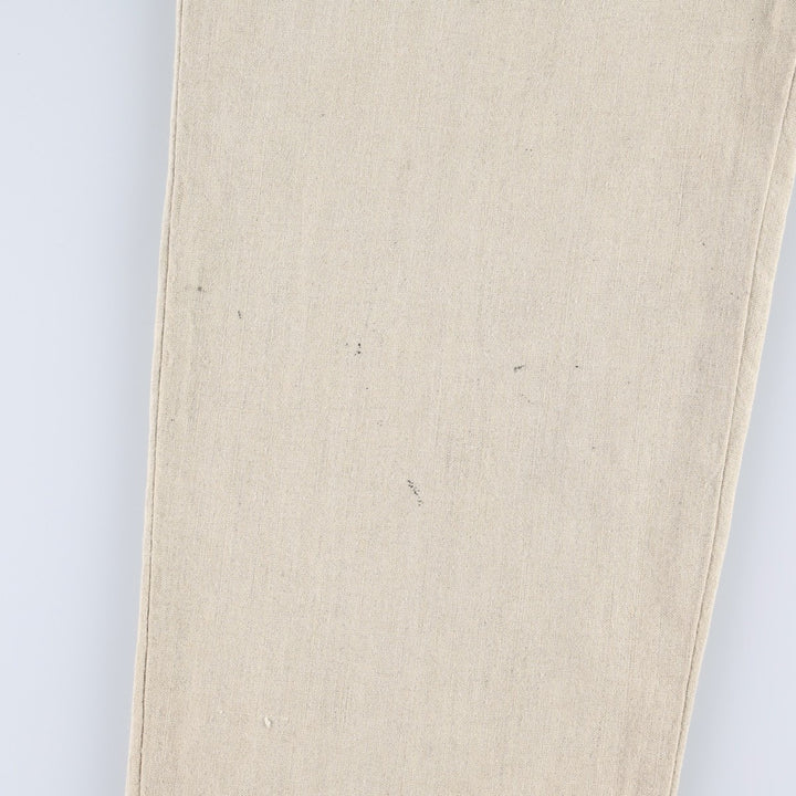 1990'S Dockers Record Two-Pleat Linen x Cotton Trousers, Men's W32 (approx.), Vintage linen Beige type Vintage Second Hand