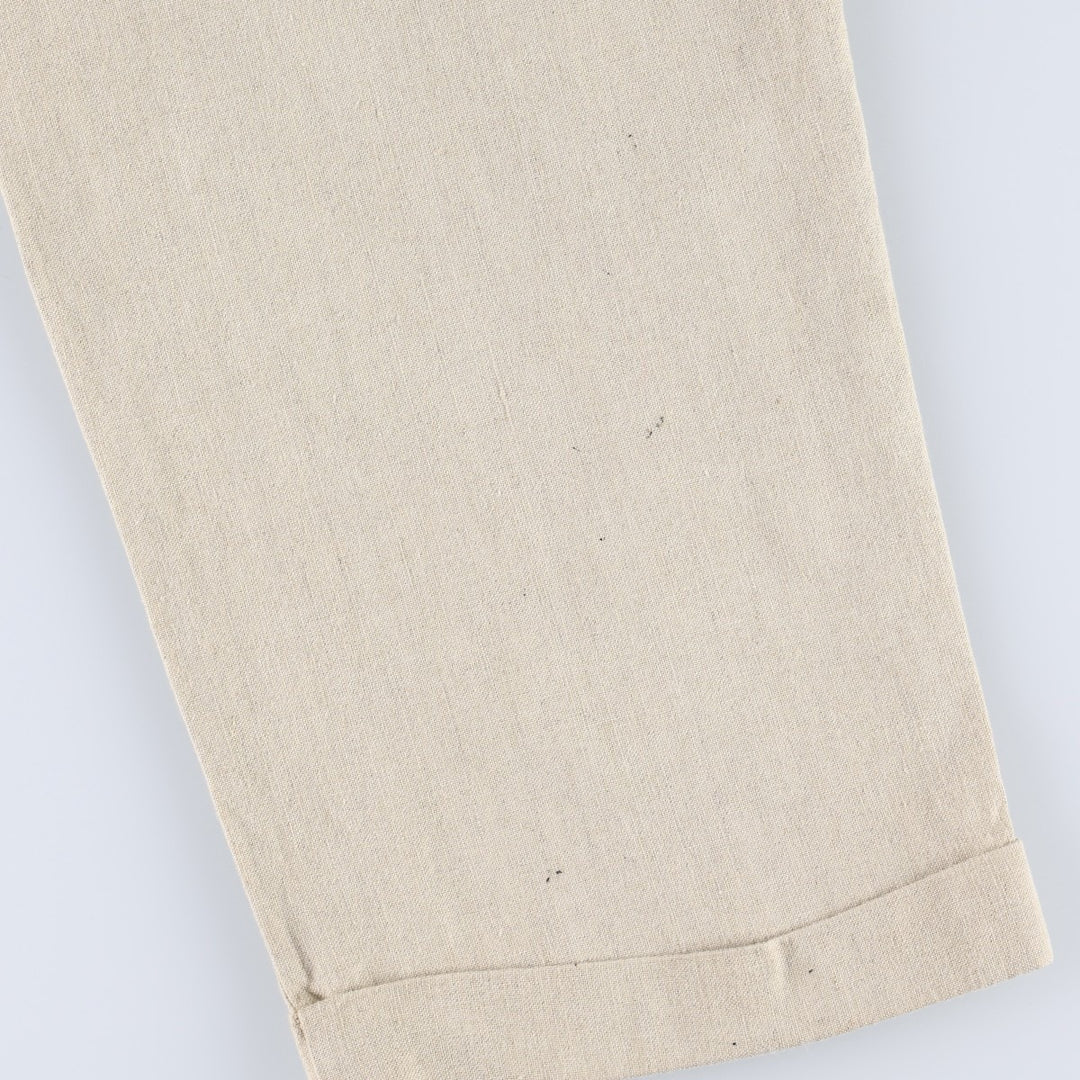 1990'S Dockers Record Two-Pleat Linen x Cotton Trousers, Men's W32 (approx.), Vintage linen Beige type Vintage Second Hand