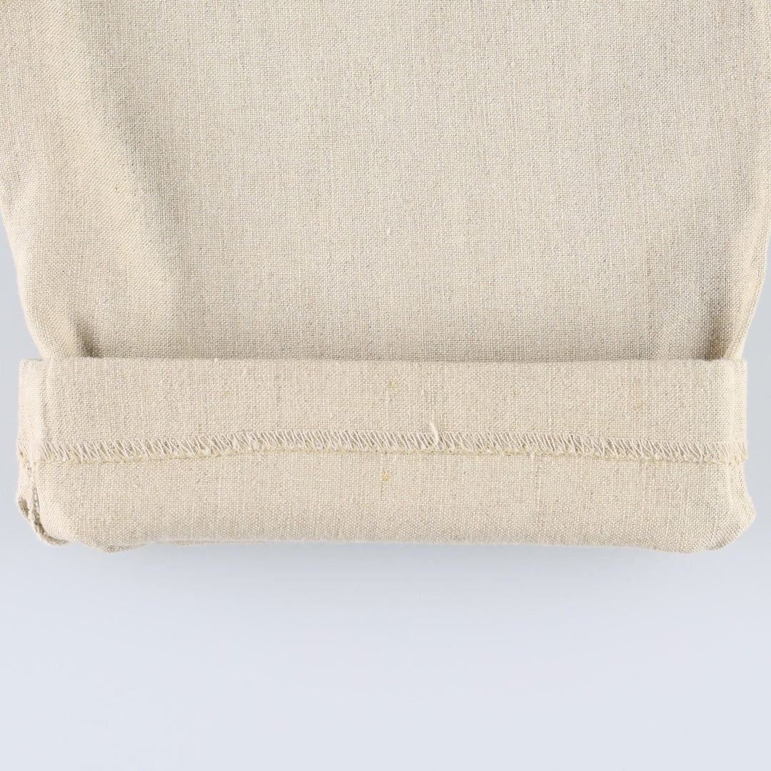 1990'S Dockers Record Two-Pleat Linen x Cotton Trousers, Men's W32 (approx.), Vintage linen Beige type Vintage Second Hand