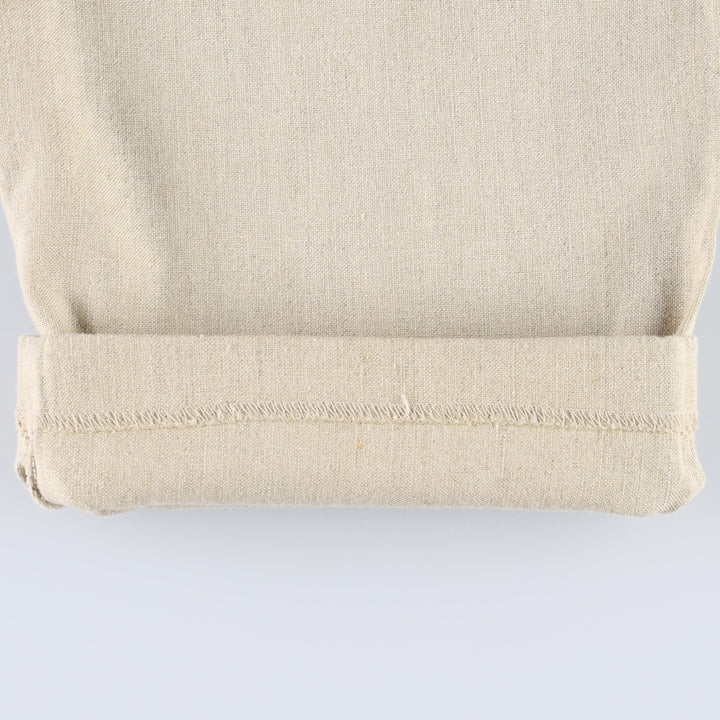 1990'S Dockers Record Two-Pleat Linen x Cotton Trousers, Men's W32 (approx.), Vintage linen Beige type Vintage Second Hand