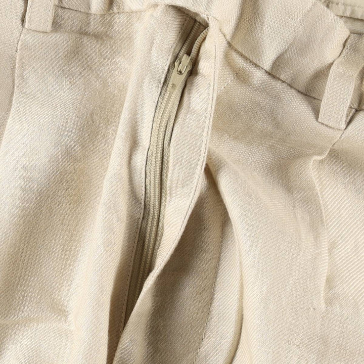 2000'S Banana Republic Two-Pleat Linen Pants/Slacks, Men's Size W32 (approx.) linen Beige type Vintage Second Hand