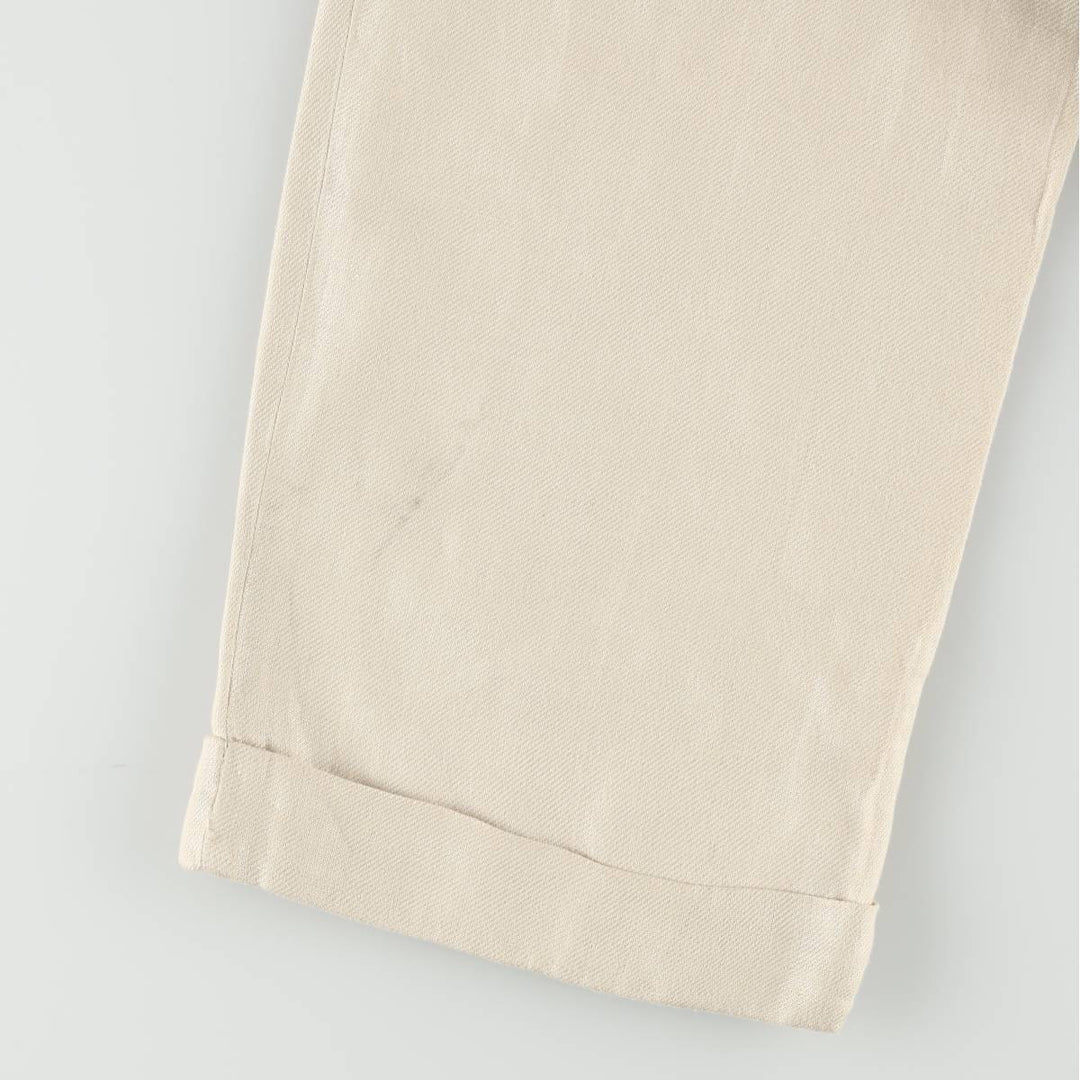 2000'S Banana Republic Two-Pleat Linen Pants/Slacks, Men's Size W32 (approx.) linen Beige type Vintage Second Hand