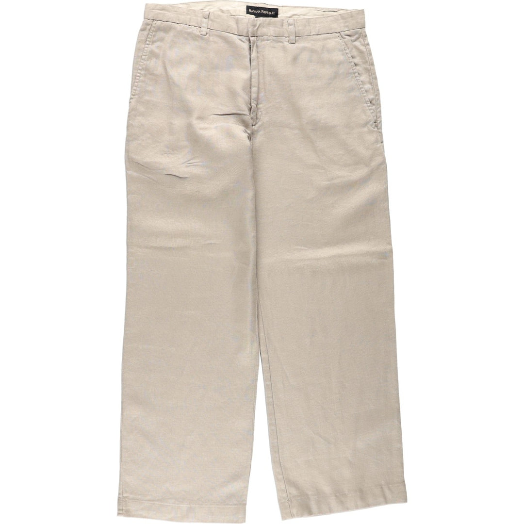 Banana Republic linen pants/slacks, men's size W35 (approx.) linen Beige type Vintage Second Hand