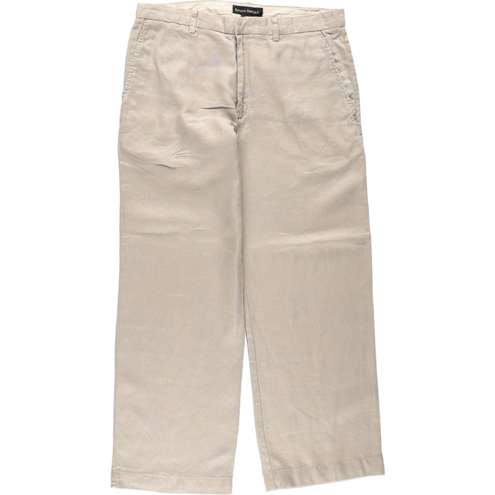 Banana Republic linen pants/slacks, men's size W35 (approx.) linen Beige type Vintage Second Hand