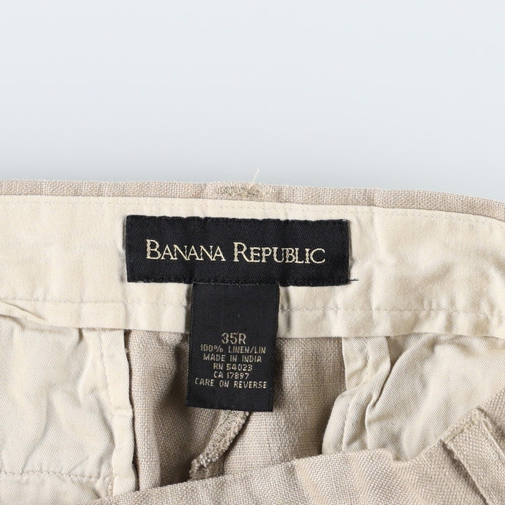 Banana Republic linen pants/slacks, men's size W35 (approx.) linen Beige type Vintage Second Hand