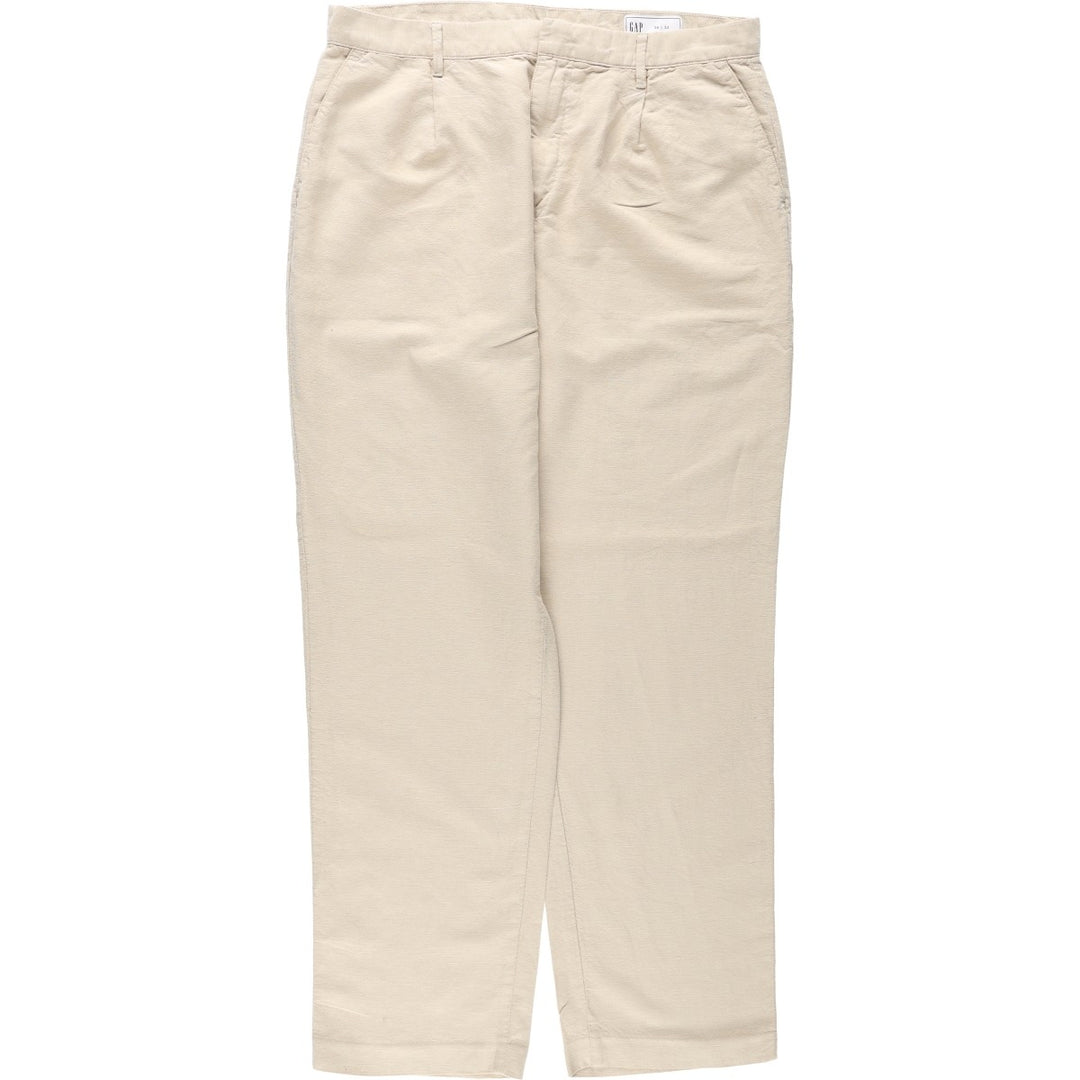 GAP One-Pleat Cotton x Linen Pants, Men's Size W35 (approx.) linen Beige type Vintage Second Hand
