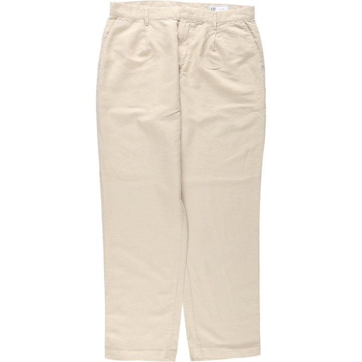 GAP One-Pleat Cotton x Linen Pants, Men's Size W35 (approx.) linen Beige type Vintage Second Hand
