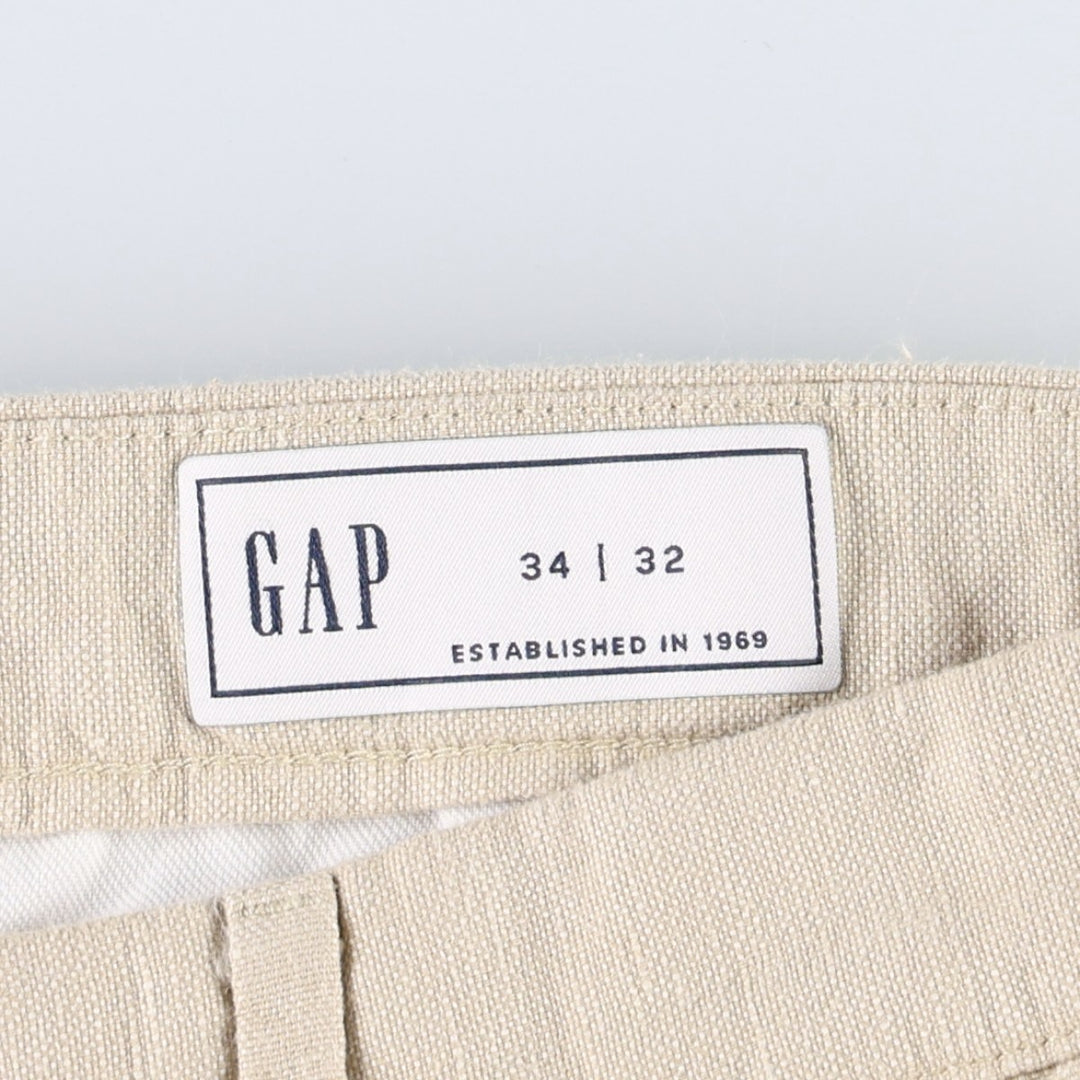 GAP One-Pleat Cotton x Linen Pants, Men's Size W35 (approx.) linen Beige type Vintage Second Hand