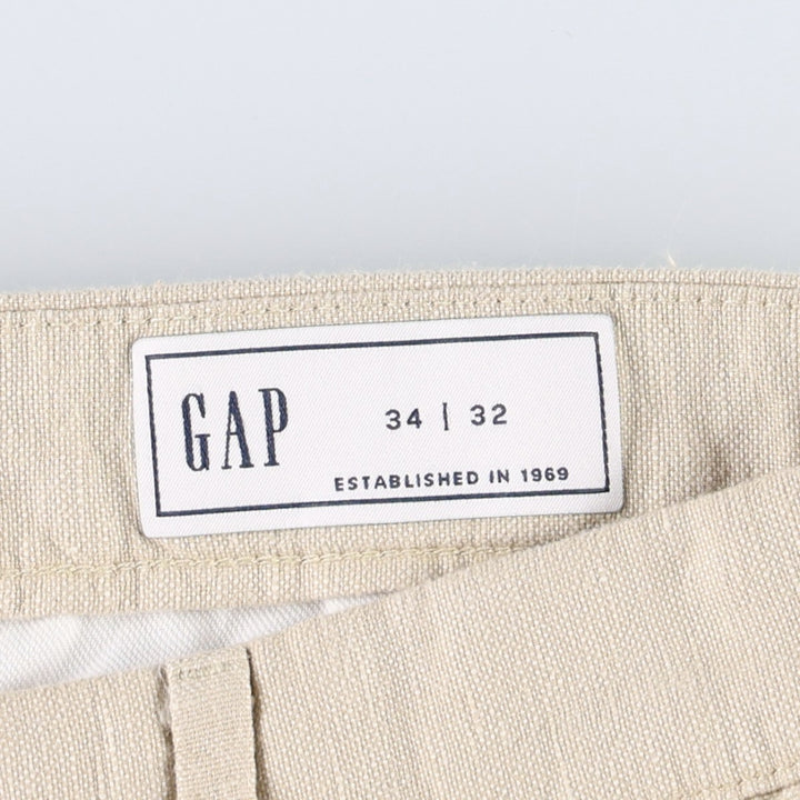GAP One-Pleat Cotton x Linen Pants, Men's Size W35 (approx.) linen Beige type Vintage Second Hand