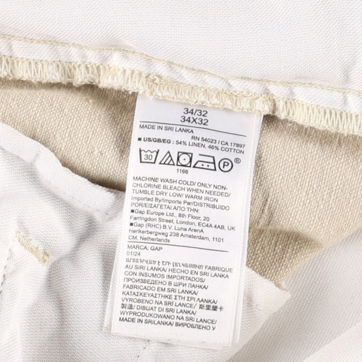 GAP One-Pleat Cotton x Linen Pants, Men's Size W35 (approx.) linen Beige type Vintage Second Hand