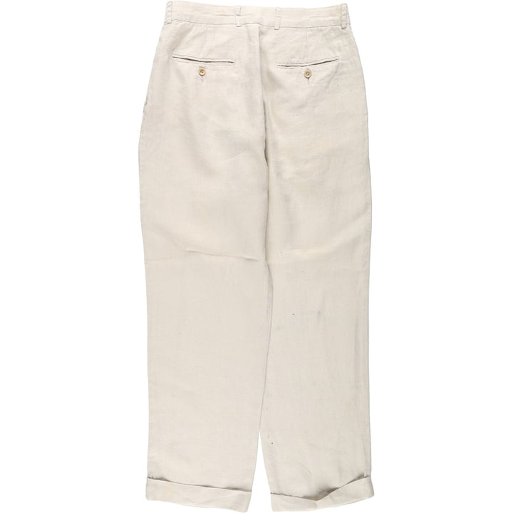 Banana Republic two-pleat linen trousers, men's size W31 (approx.) linen Beige type Vintage Second Hand