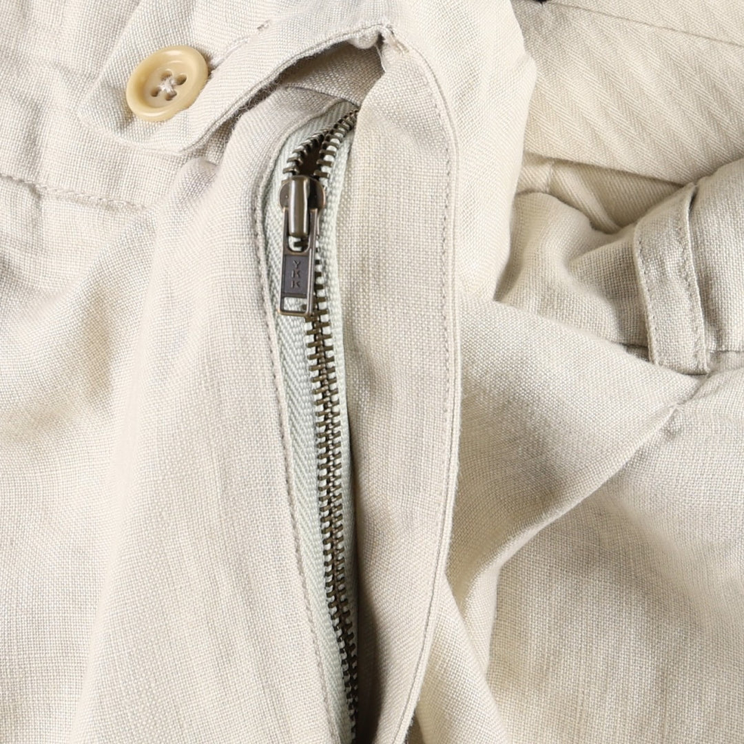 Banana Republic two-pleat linen trousers, men's size W31 (approx.) linen Beige type Vintage Second Hand