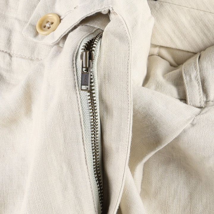 Banana Republic two-pleat linen trousers, men's size W31 (approx.) linen Beige type Vintage Second Hand