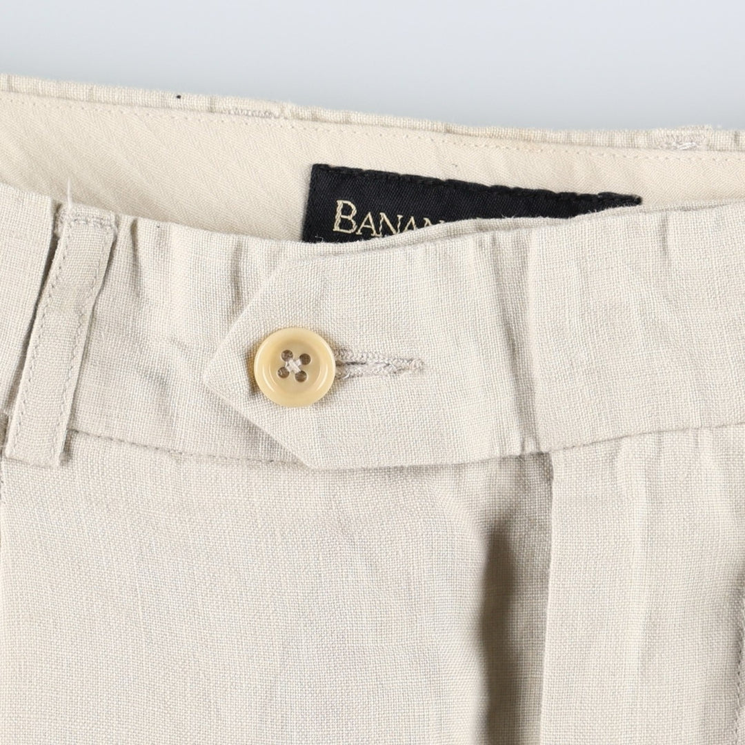 Banana Republic two-pleat linen trousers, men's size W31 (approx.) linen Beige type Vintage Second Hand
