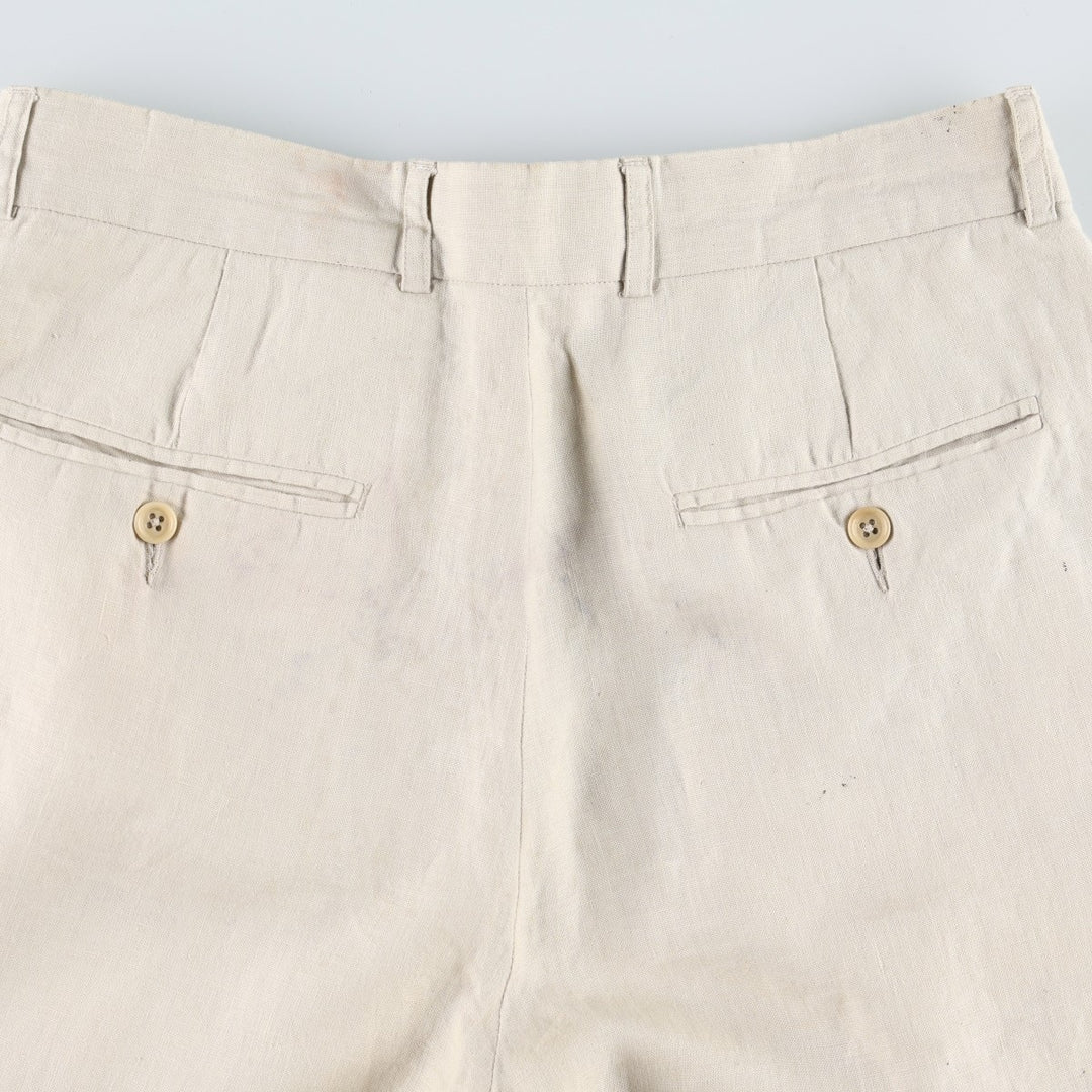 Banana Republic two-pleat linen trousers, men's size W31 (approx.) linen Beige type Vintage Second Hand