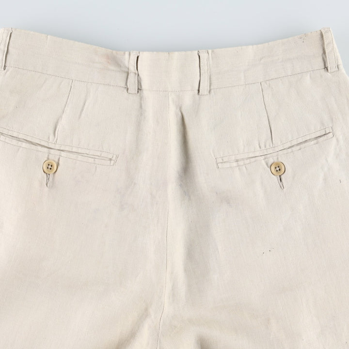 Banana Republic two-pleat linen trousers, men's size W31 (approx.) linen Beige type Vintage Second Hand