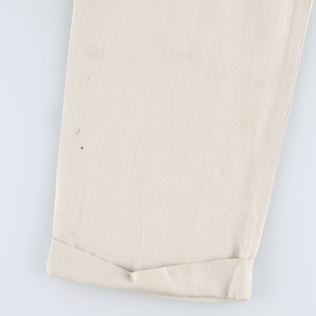 Banana Republic two-pleat linen trousers, men's size W31 (approx.) linen Beige type Vintage Second Hand