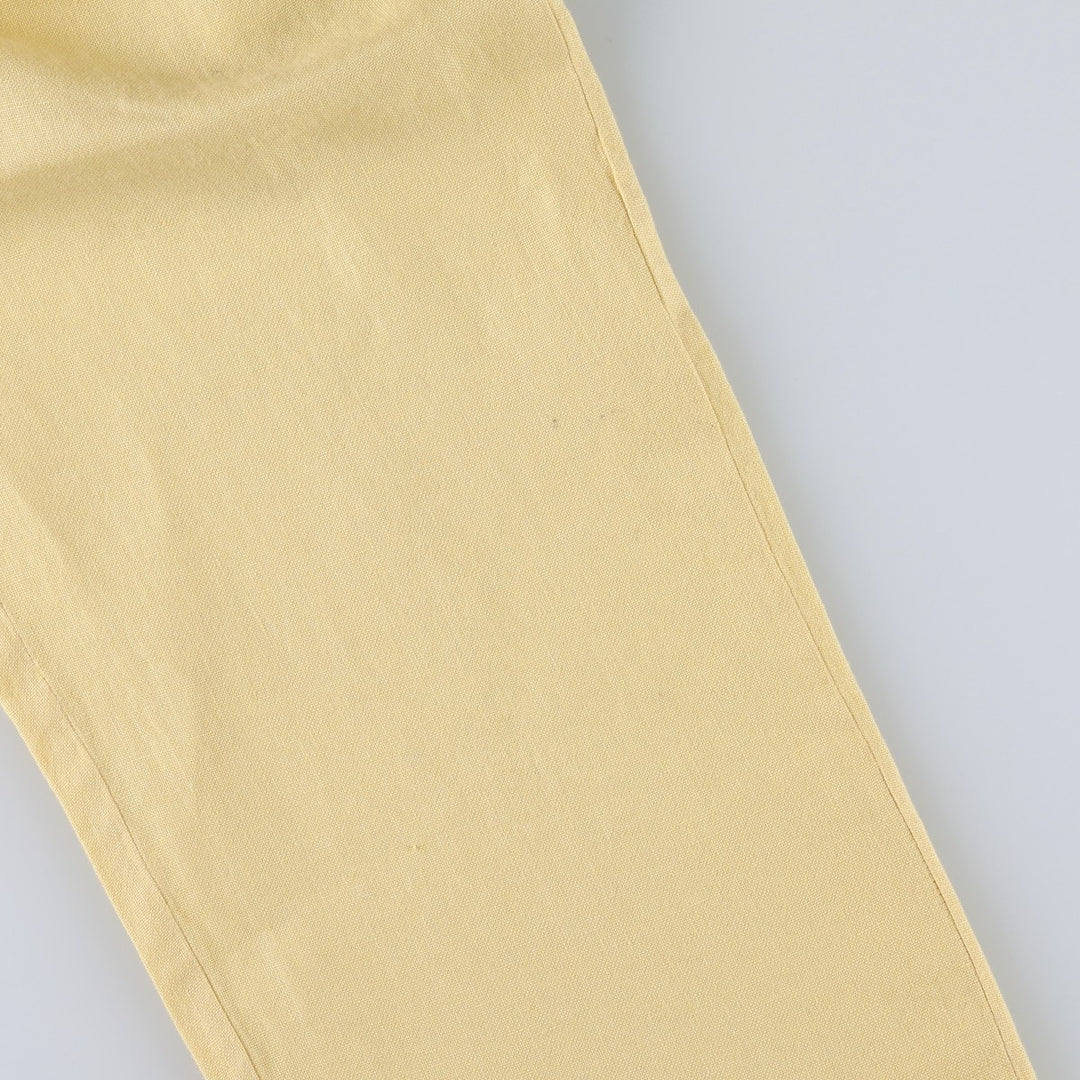 Brooks Brothers 1818 Linen Pants/Slacks, Men's Size W32 (approx.) linen yellow type Vintage Second Hand