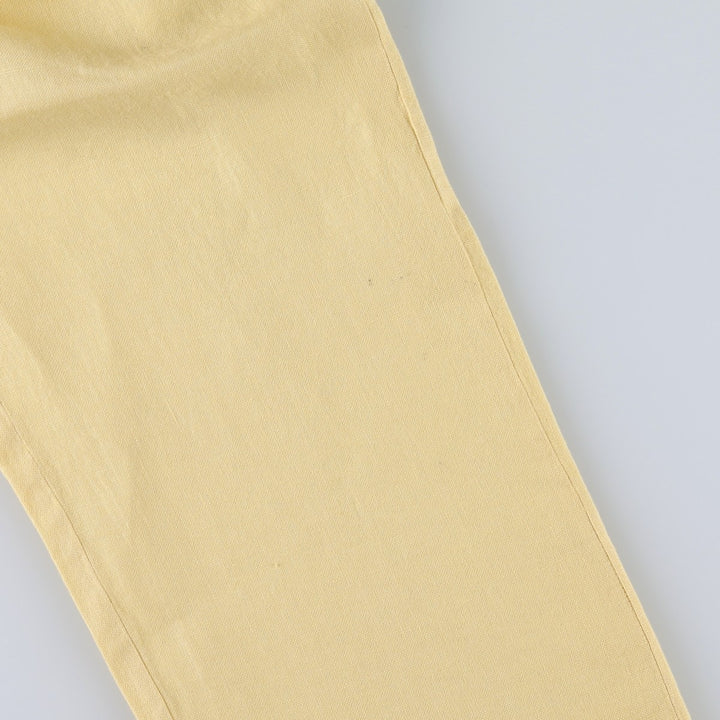 Brooks Brothers 1818 Linen Pants/Slacks, Men's Size W32 (approx.) linen yellow type Vintage Second Hand