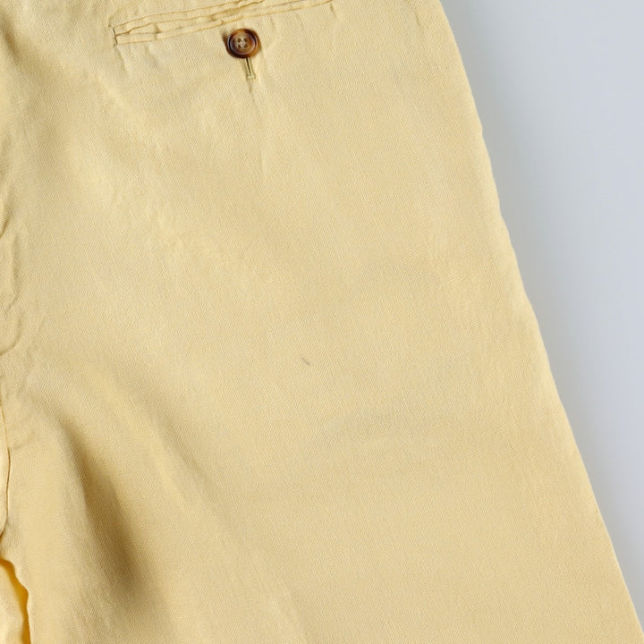 Brooks Brothers 1818 Linen Pants/Slacks, Men's Size W32 (approx.) linen yellow type Vintage Second Hand