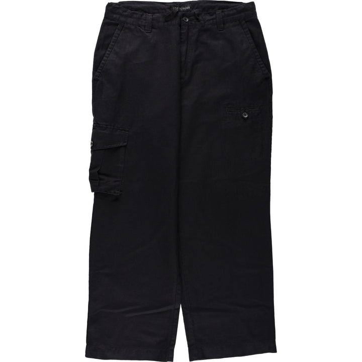 STRUCTURE Cargo Pants, Men's Size L (equivalent) linen black type Vintage Second Hand