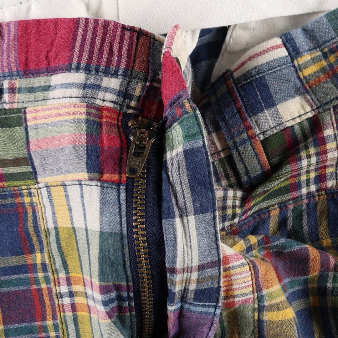 Ralph Lauren POLO by Ralph Lauren patchwork check pattern cotton slacks pants, men's size W34 (approx.) cotton multicolor Vintage Second Hand