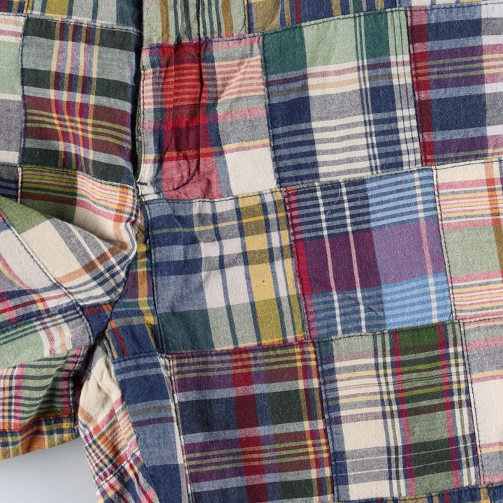 Ralph Lauren POLO by Ralph Lauren patchwork check pattern cotton slacks pants, men's size W34 (approx.) cotton multicolor Vintage Second Hand