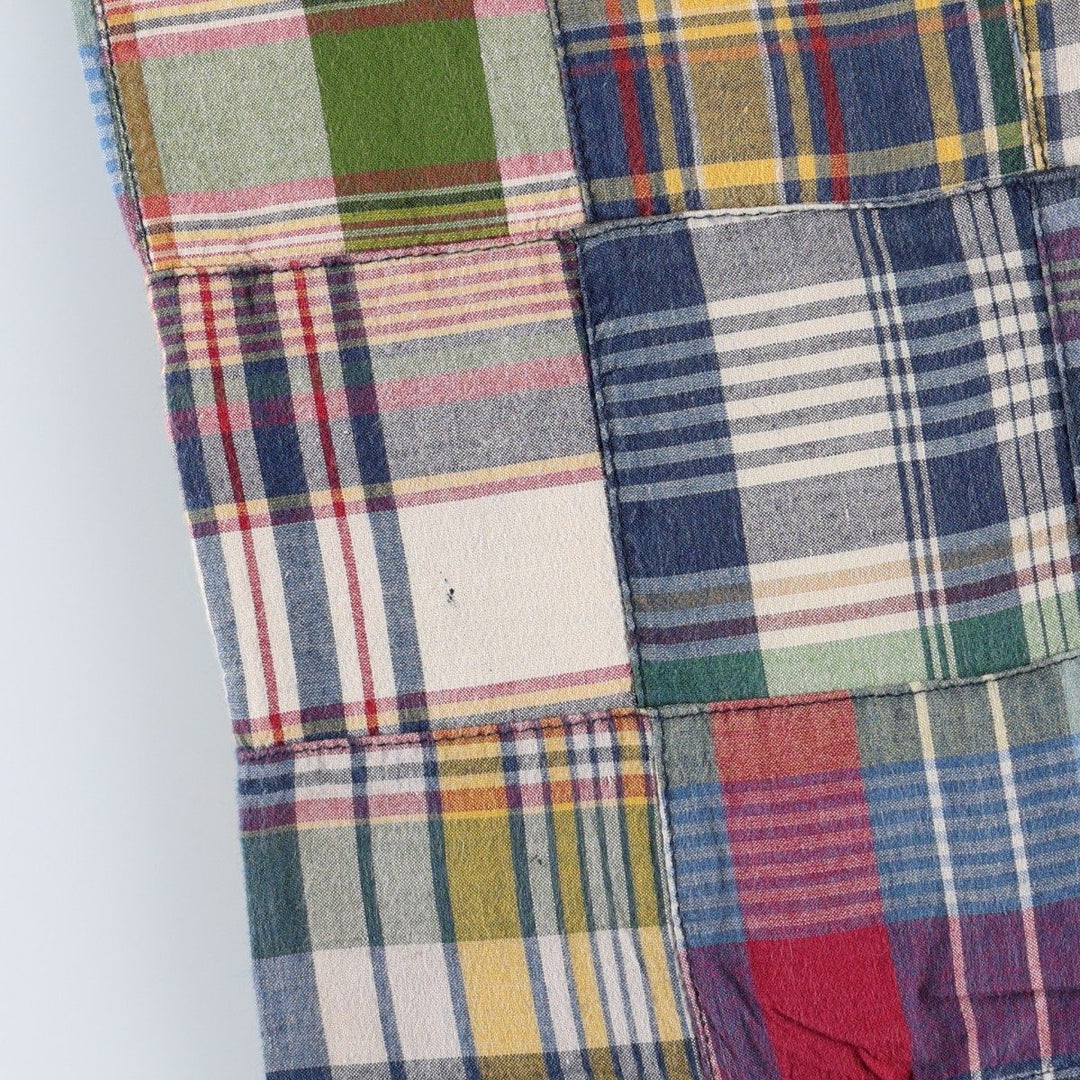 Ralph Lauren POLO by Ralph Lauren patchwork check pattern cotton slacks pants, men's size W34 (approx.) cotton multicolor Vintage Second Hand