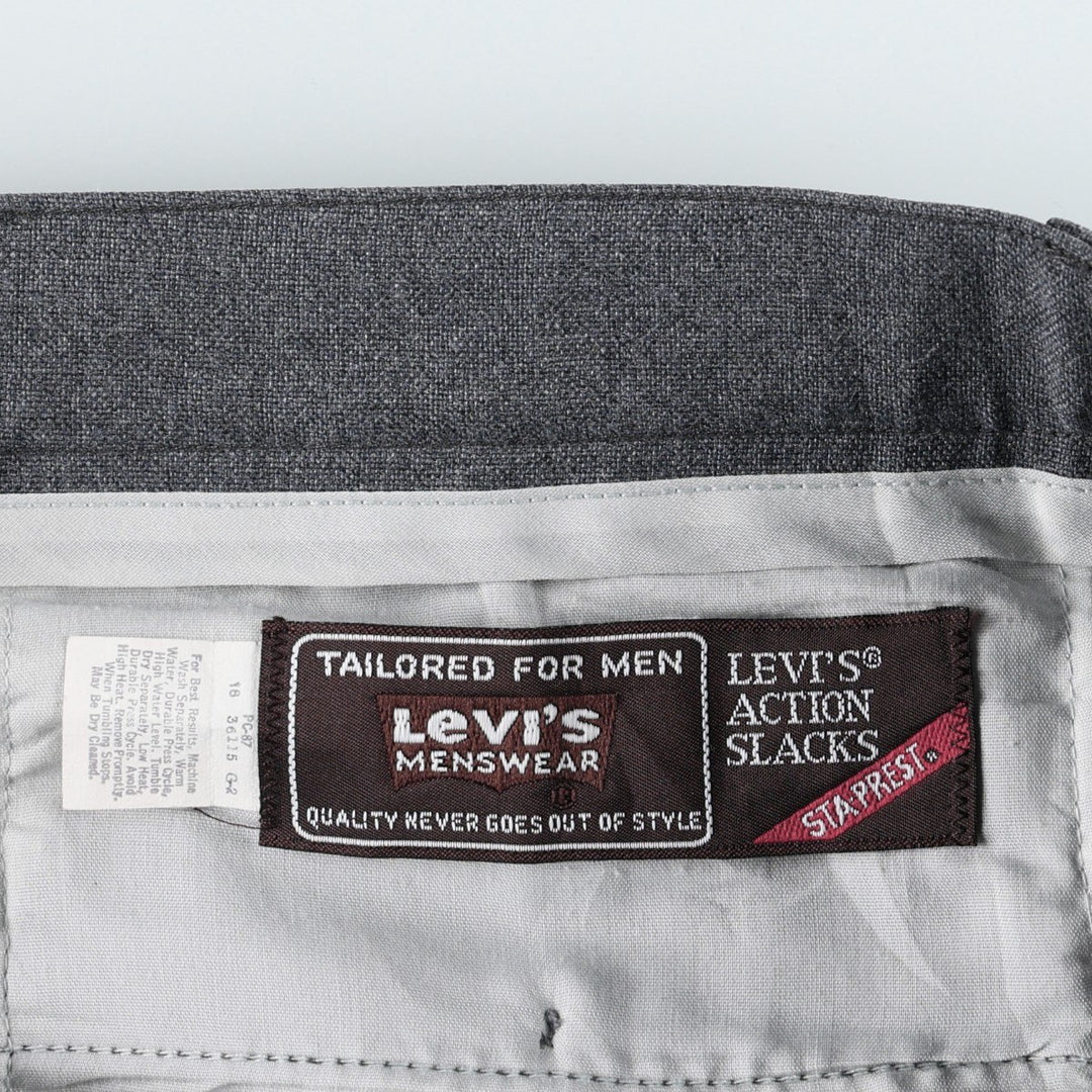 ~90'S Levi's ACTION SLACKS STA-PREST slacks pants, men's size W34 equivalent, vintage. unclear gray type Vintage Second Hand
